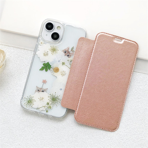 iPhone16/16Pro/16Plus/16ProMax 押し花スマホケース iPhone