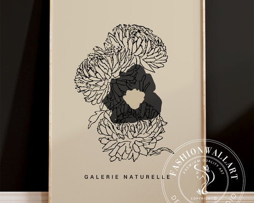 おしゃれポスターボタニカル✨ アートポスター 花 ボタニカル シンプルラインアート 5758 イラスト