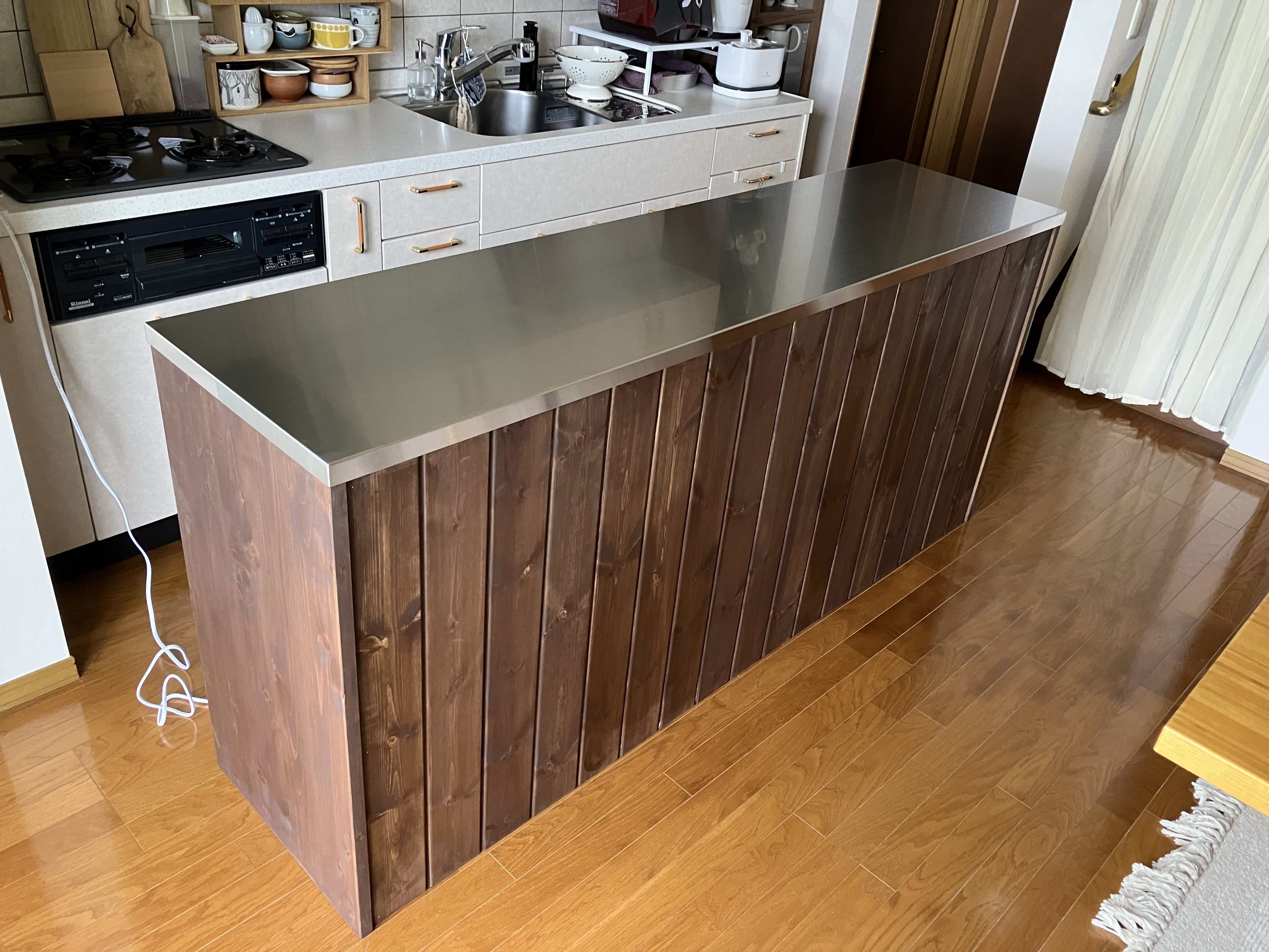 ステンレス天板アイランドカウンター