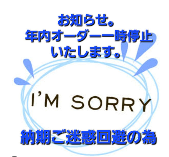 年内オーダー一時停止のお知らせ その他素材 M