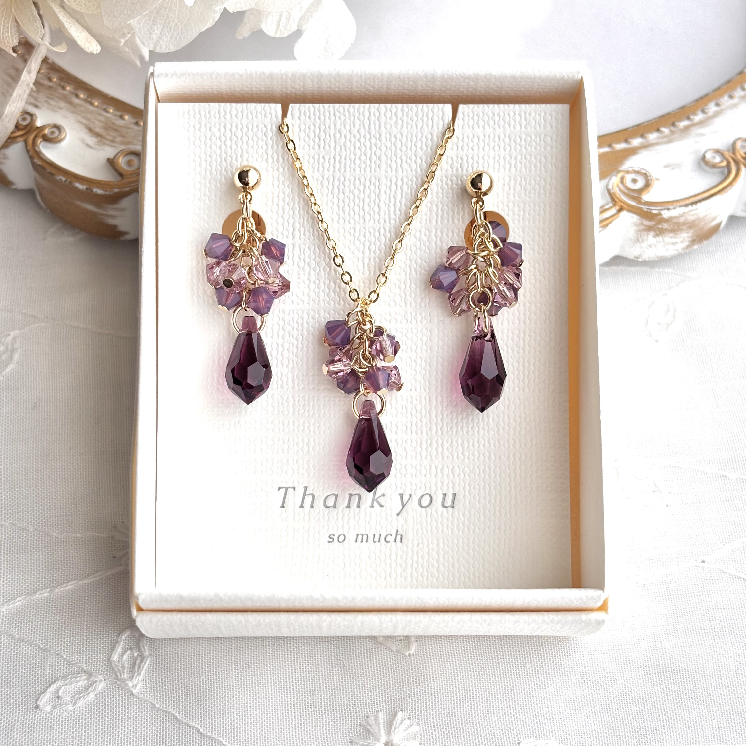 スワロフスキーチャーム◆アメジストピンク スワロフスキーチャーム◇アメジストピンク