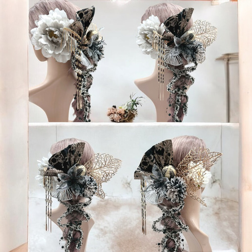 豪華】ディップアート 簪 キラキラ 髪飾り 成人式 卒業式 結婚式