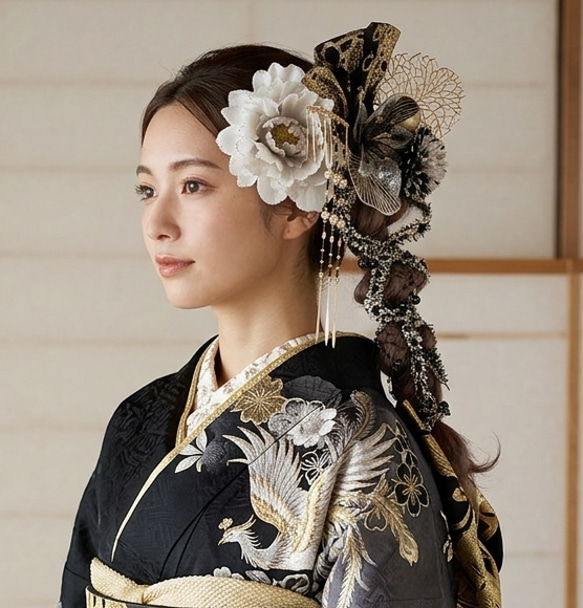 豪華】ディップアート 簪 キラキラ 髪飾り 成人式 卒業式 結婚式