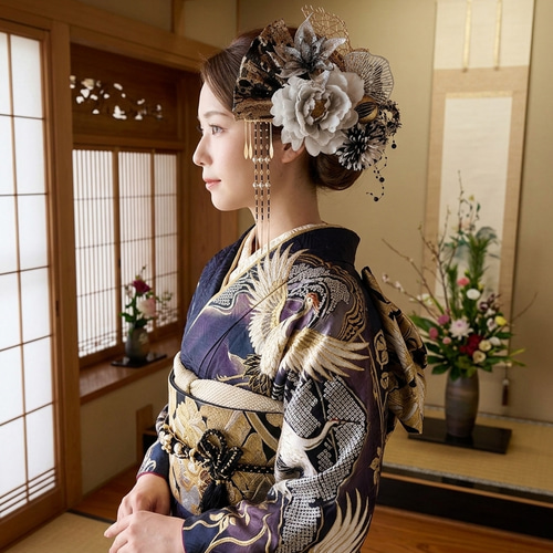 豪華】ディップアート 簪 キラキラ 髪飾り 成人式 卒業式 結婚式