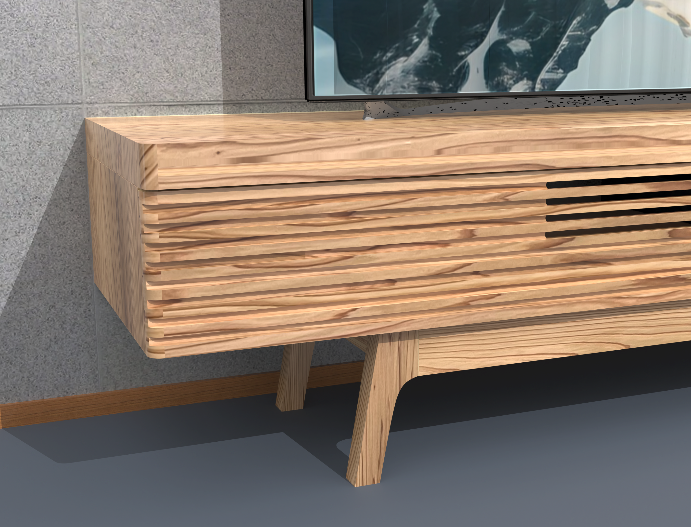 『ローマ_T44』手作りテレビ台・杉　無垢材・ w170