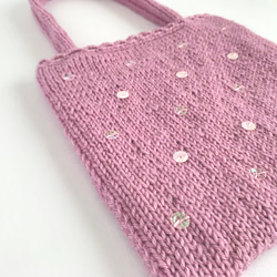 きらめく季節 のニットバッグ　yumegokochi pink 4枚目の画像
