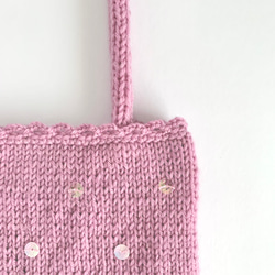 きらめく季節 のニットバッグ　yumegokochi pink 5枚目の画像
