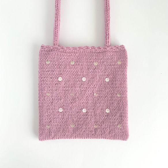 きらめく季節 のニットバッグ　yumegokochi pink 2枚目の画像