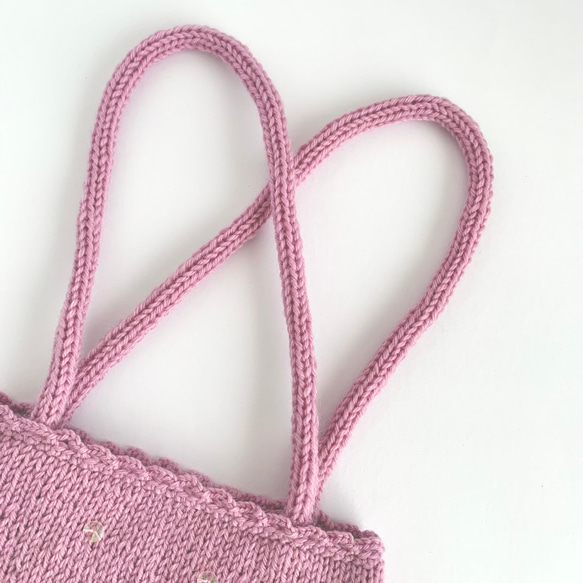 きらめく季節 のニットバッグ　yumegokochi pink 7枚目の画像