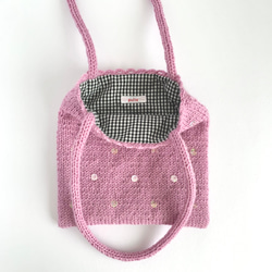きらめく季節 のニットバッグ　yumegokochi pink 6枚目の画像