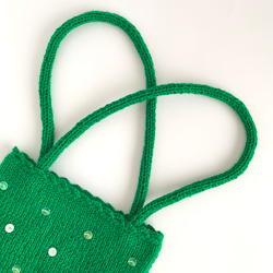 きらめく季節 のニットバッグ　holiday green 7枚目の画像