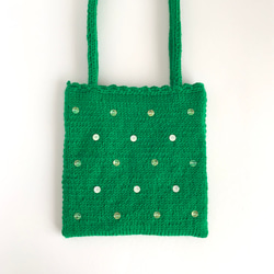 きらめく季節 のニットバッグ　holiday green 2枚目の画像