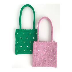 きらめく季節 のニットバッグ　holiday green 10枚目の画像