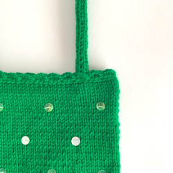 きらめく季節 のニットバッグ　holiday green 6枚目の画像