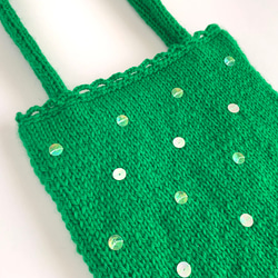 きらめく季節 のニットバッグ　holiday green 3枚目の画像