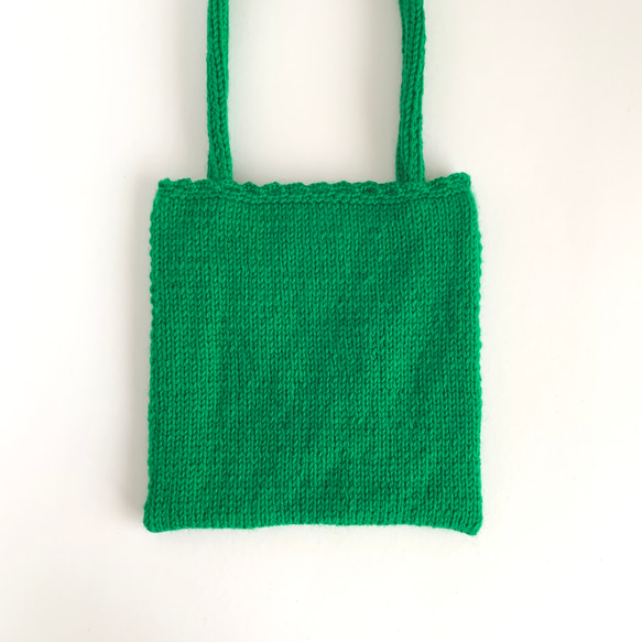 きらめく季節 のニットバッグ　holiday green 8枚目の画像