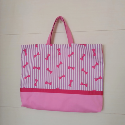 ◇大きめ35cm×45cmサイズ୨୧⑅*.レッスンバック パープルリボン୨୧