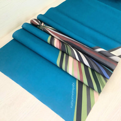 ◆【単品】映える帯揚げ（autumn marine blue/縹色/はなだいろ）パーソナルカラー帯揚げ 3枚目の画像