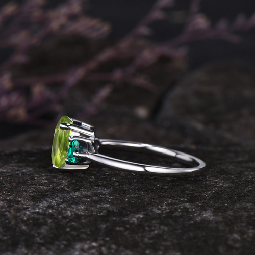 8月の誕生石 天然ペリドットリング 5月の誕生石 エメラルドリング