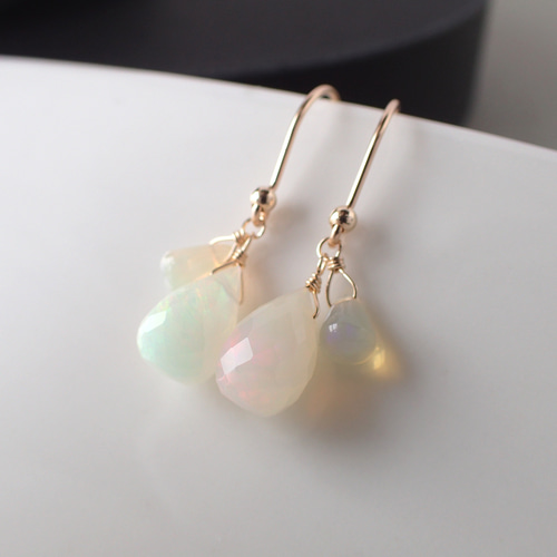 14kgf＊プレシャスオパール＊ピアス ピアス（フック・チェーン