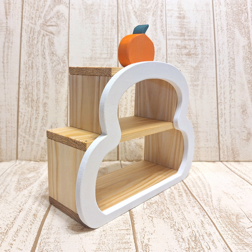 木製 鏡餅型飾り棚｜正月インテリア 縁起物 壁掛け・置き兼用（干支