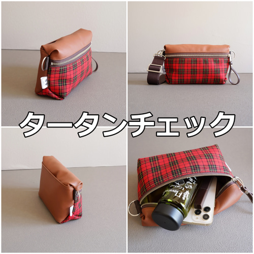 カジュアルバッグ【秋色/タータンチェック柄/ミニショルダーバッグ