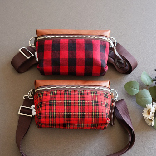 カジュアルバッグ【秋色/タータンチェック柄/ミニショルダーバッグ