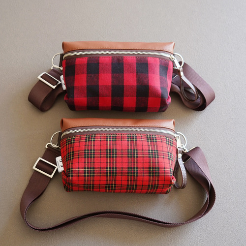 カジュアルバッグ【秋色/タータンチェック柄/ミニショルダーバッグ