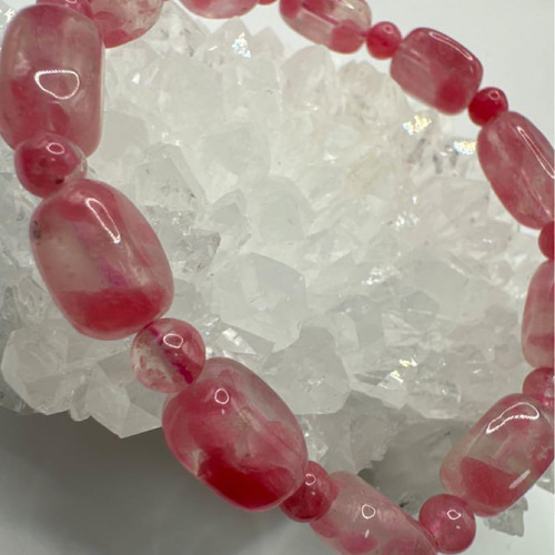 ロードナイトシリカ タンブル型 ブレスレット 8mm 天然石 ブレスレット  