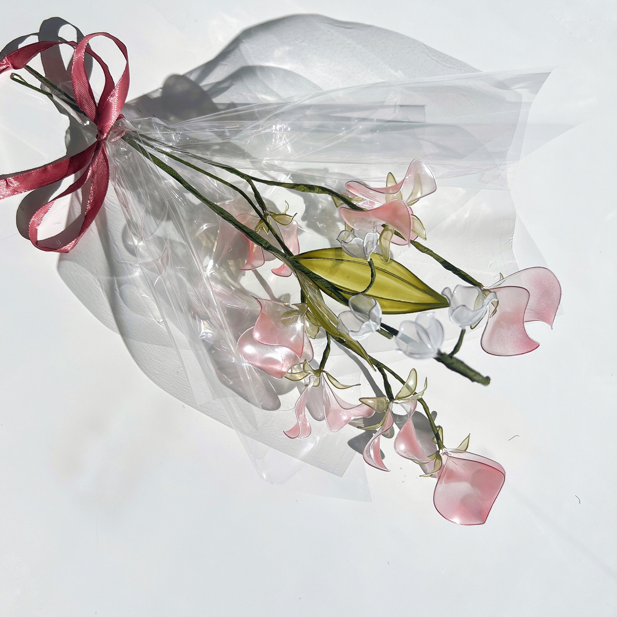 【お得なブーケ】すずらんとスイートピーのプチブーケ　3本セット　b2003