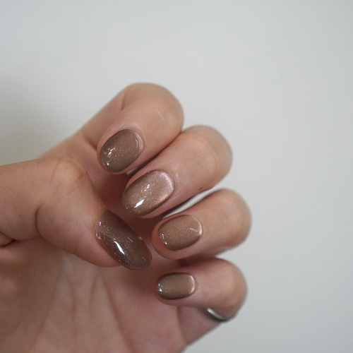 ネイルチップ マグネットネイル ピンクブラウン ネイルチップ（つけ爪