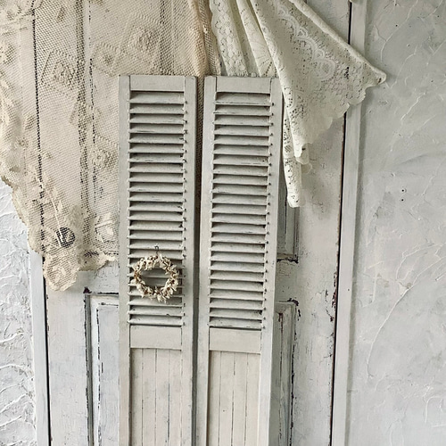 受注製作】【☆2枚セット☆】ルーバー・ドア・フレンチ・シャビー