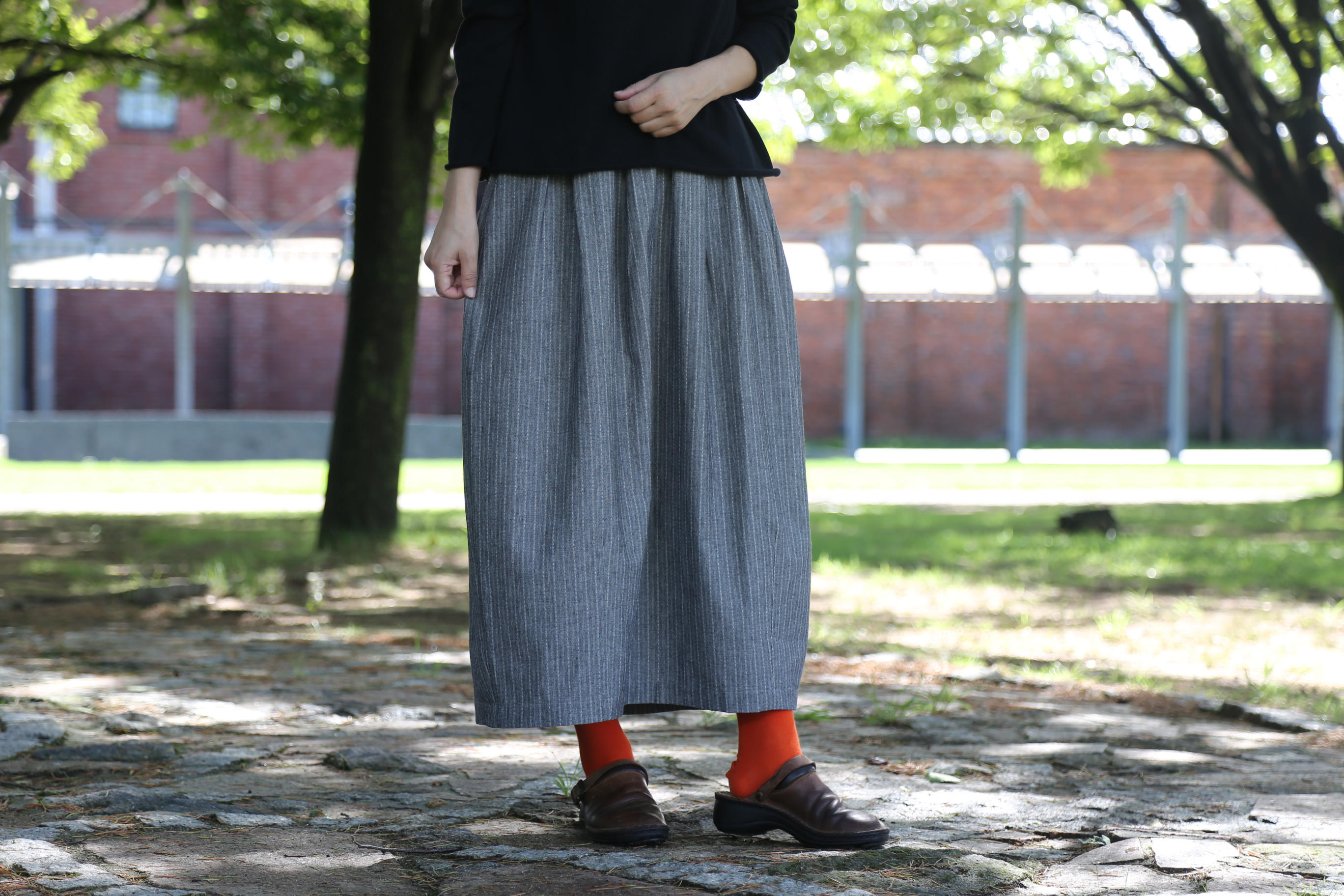 コクーンスカート（亀田縞）