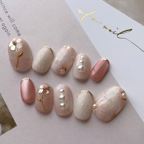 pearl whip flower nail ネイルチップ（つけ爪） ufu-nail 通販
