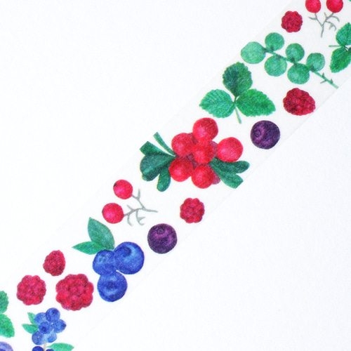 ベリー柄のマスキングテープ ブルーベリー クランベリー マステ