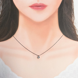 【天然石クリスタル(水晶)のシンプルな一粒ネックレス】クリア/5mm/サージカルステンレス/つけっぱなしok 6枚目の画像