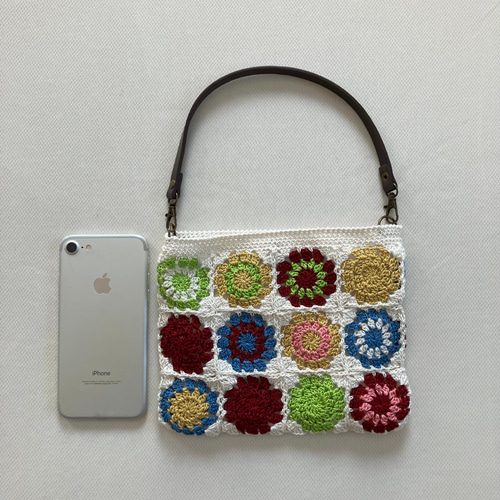 確認用 ＊ レース編みのミニチュアバッグ フリルパール レース編み巾着