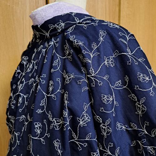 洗える長羽織#総刺繍#単衣物#紺色#上品#薄地#着物#浴衣 着物 snowlady 