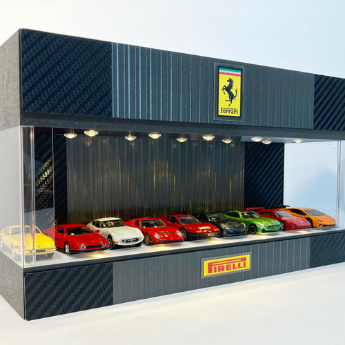 セール品！1/64展示・カーボン＆ストライプ・ディスプレーBOX / LED20 