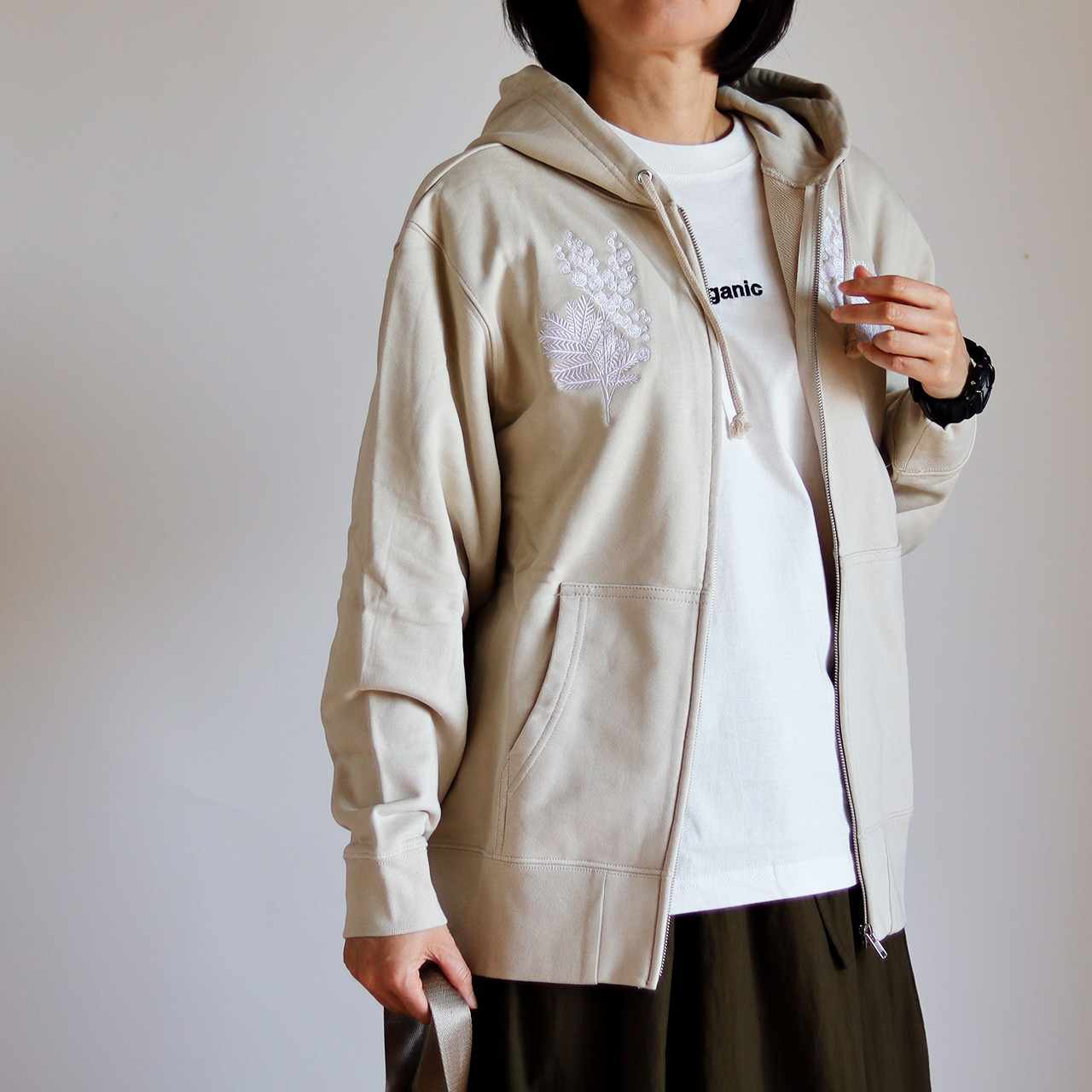 【再出品/限定色】MIMOSA -ミモザ- フルジップパーカー（ベージュ）