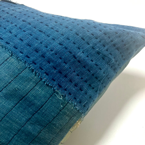 45x45 ビンテージ 藍染 襤褸 リメイク クッションカバー ボロ 2 【公式