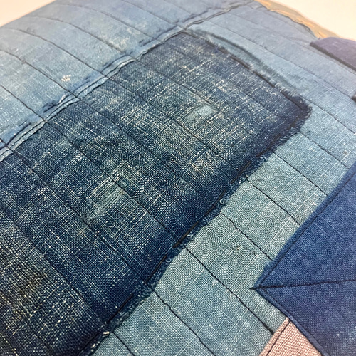 45x45 ビンテージ 藍染 襤褸 リメイク クッションカバー ボロ 3