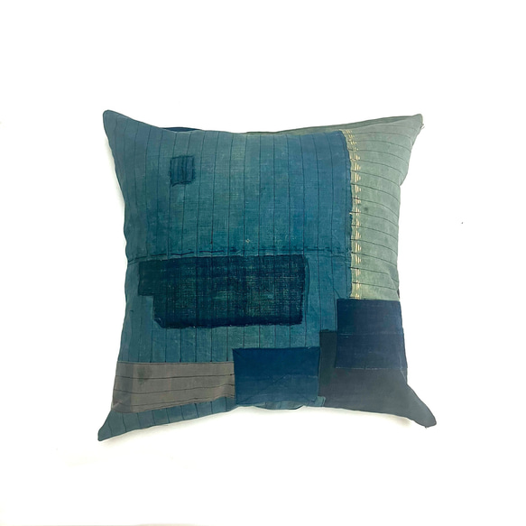 45x45 ビンテージ 藍染 襤褸 リメイク クッションカバー ボロ 2 45x45 ビンテージ 藍染 襤褸 リメイク パッチワーク クッションカバー