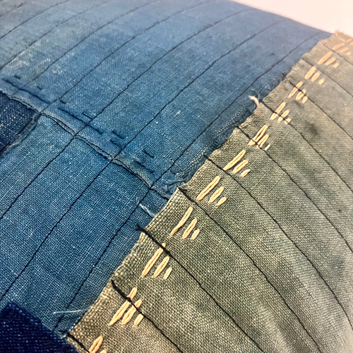 45x45 ビンテージ 藍染 襤褸 リメイク パッチワーク クッションカバー