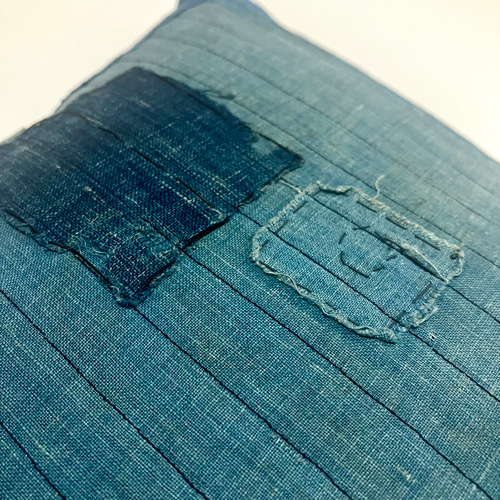 45x45 ビンテージ 藍染 襤褸 リメイク パッチワーク クッションカバー