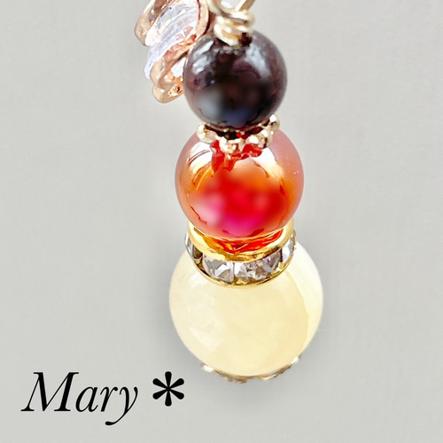 1671 ガーネット×カーネリアンオーラ×アラゴナイト 天然石 お守り