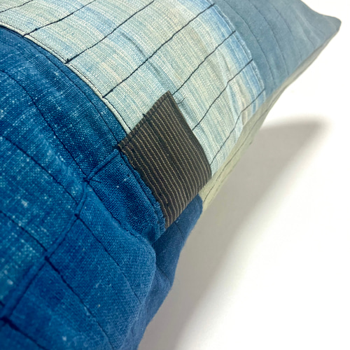 45x45 ビンテージ 藍染 襤褸 リメイク クッションカバー ボロ 5 【公式