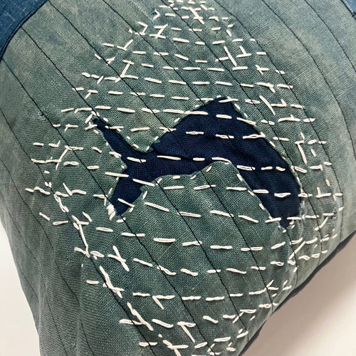 45x45 ビンテージ 藍染 襤褸 リメイク クッションカバー ボロ 8 【公式