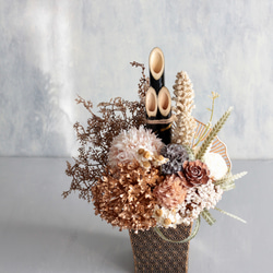 お正月 門松アレンジ シャビーシック 大人可愛い アーティフィシャルフラワー 玄関飾り 16枚目の画像