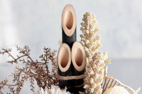 お正月 門松アレンジ シャビーシック 大人可愛い アーティフィシャルフラワー 玄関飾り 10枚目の画像